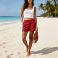 thumbnail image 2 of hoksml Classic Chino Shorts for Women - Mid Rise, Button Closure with Multi-Pockets, 2 of 8