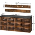 thumbnail image 4 of Shoe Storage Bench with Cushion, 39.4" L Entryway Bench with 12 Cubbies, Entryway Hall Tree with Storage, Shoe Cabinet with Coat Rack for Bedroom, Hallway, Holds up to 330 lb, BF112HX01G1, 4 of 7