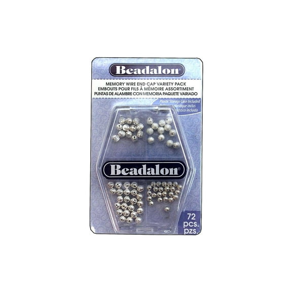 Beadalon Memory Wire End Cap Variety Pack 72pc