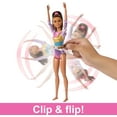 thumbnail image 5 of Barbie Gymnastics Playset with Brunette Fashion Doll, Balance Beam, 10+ Accessories & Flip Feature, 5 of 8