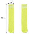thumbnail image 2 of 1 Pair Kids Soccer Socks Knee High Socks Striped Socks for Athletic Team Sports for Boys Girls 5-10 Years Old, Green, 2 of 3
