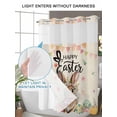 thumbnail image 6 of No Hook Shower Curtain with Snap-in Liner, Easter Waterproof Fabric Bathroom Curtains, Spring Rabbit Eggs Roses Colorful Flags Leaves Bath Curtains & Mesh Top Window 72"x96" Extra Long, 6 of 9