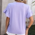 thumbnail image 5 of Noyal Women's Summer T-Shirts Ruffle Short Sleeve Tops Round Neck Casual Blouses Summer Casual Tops, 5 of 6