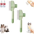 thumbnail image 1 of HAYAN Avatar Zen Brush for Cats, 2025 New Cat Comb, Self Cleaning Pet Hair Removal Comb, One-Click Release Button with Long & Short Stainless Steel Metal Teeth, Anti-Shedding Anti-Tangling (2 Green), 1 of 1