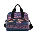 thumbnail image 2 of Insulated Crossbody Lunch Bag 10L Lunch Tote with Adjustable Shoulder Strap for Work Office Picnic Wild Horses Running, 2 of 6
