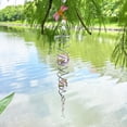 thumbnail image 4 of FONMY Dragonfly Gazing Ball Spiral Tail Wind Spinner Tree Hanging Ornament Outdoor Garden Decor. Sun Catcher Rainbow maker Silver Spiral  Yard Decor W/K9 Crystal Ball-19.5 inch Height, 4 of 7