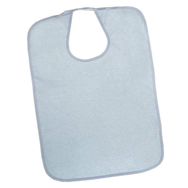 Delantal de discapacidad adulto jinwen Babero impermeable de Adultos Protector de ropa de comedor azul claro
