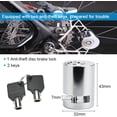 thumbnail image 2 of candado de seguridad para rueda de aleación de zinc con 2 candados para minibicicleta, rotor de freno de disco para motocicleta, bicicleta, ATV, scooter (plata) JFHHH pequeña, 2 of 5