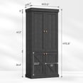 thumbnail image 5 of 71" Tall Pantry Cabinet with 6 Adjustable Shelves,Black Storage Cabinet with Glass Doors,Sturdy Freestanding Cupboard for Kitchen Organization,Living Room, 5 of 10
