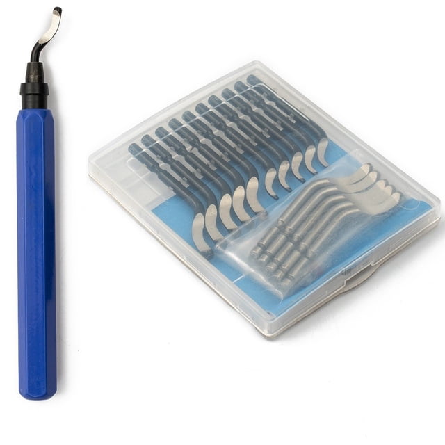 Kit d'Outils d'Ébavurage pour Poignée en Bois Plastique DIY & 15 Pcs Lames Ensemble Outils de Réparation Métal Rotatif