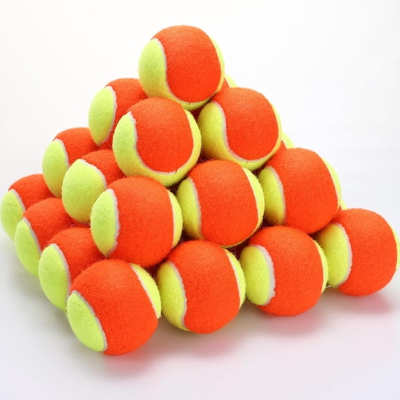 BESTSKY 30 Pcs Tennis Balls Bulk 50% Low Compression Orange Tennis Ball for Beginners Training Practicing Transition Pet Dog Playing Practice, 2. 56 Inch, Durable bulk tennis balls