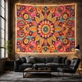 thumbnail image 6 of Colorful Floral Mandala With Paisley Petals, Cheerful Boho Style for Boho Decor Lovers, Mandala Wall Art, Housewarming Gift, Tapestry Wall Hanging for Bedroom and Living Room, 6 of 7
