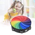 thumbnail image 2 of Amdohai 8 Inch Rainbow Tambourine Wooden Handbell Early Education Percussion, 2 of 8