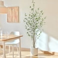 thumbnail image 4 of Nafresh 7ft Minimalist Faux Citrus Tree, 84" Realistic Artificial Citrus Tree with Lifelike Leaves and Trunks for Home Office Living Room Bedroom Porch Indoor & Outdoor Decor, 4 of 7