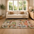 thumbnail image 2 of Gelasgo City Road Map Velvet Area Rug, Urban Street Layout Decorative Carpet, Colorful Indoor Floor Mat for Kids Room Playroom Bedroom Nursery Game Room Decor, 2 of 5