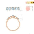 thumbnail image 4 of Angara Natural 1 Ct. Aquamarine with Diamond Non Eternity Ring in 14K Rose Gold for Women (Ring Size: 8), 4 of 9