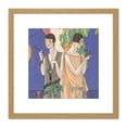 thumbnail image 1 of Taste Beauty Women Leaves Smoking 1926 Painting 8X8 Inch Square Wooden Framed Wall Art Print Picture with Mount, 1 of 4