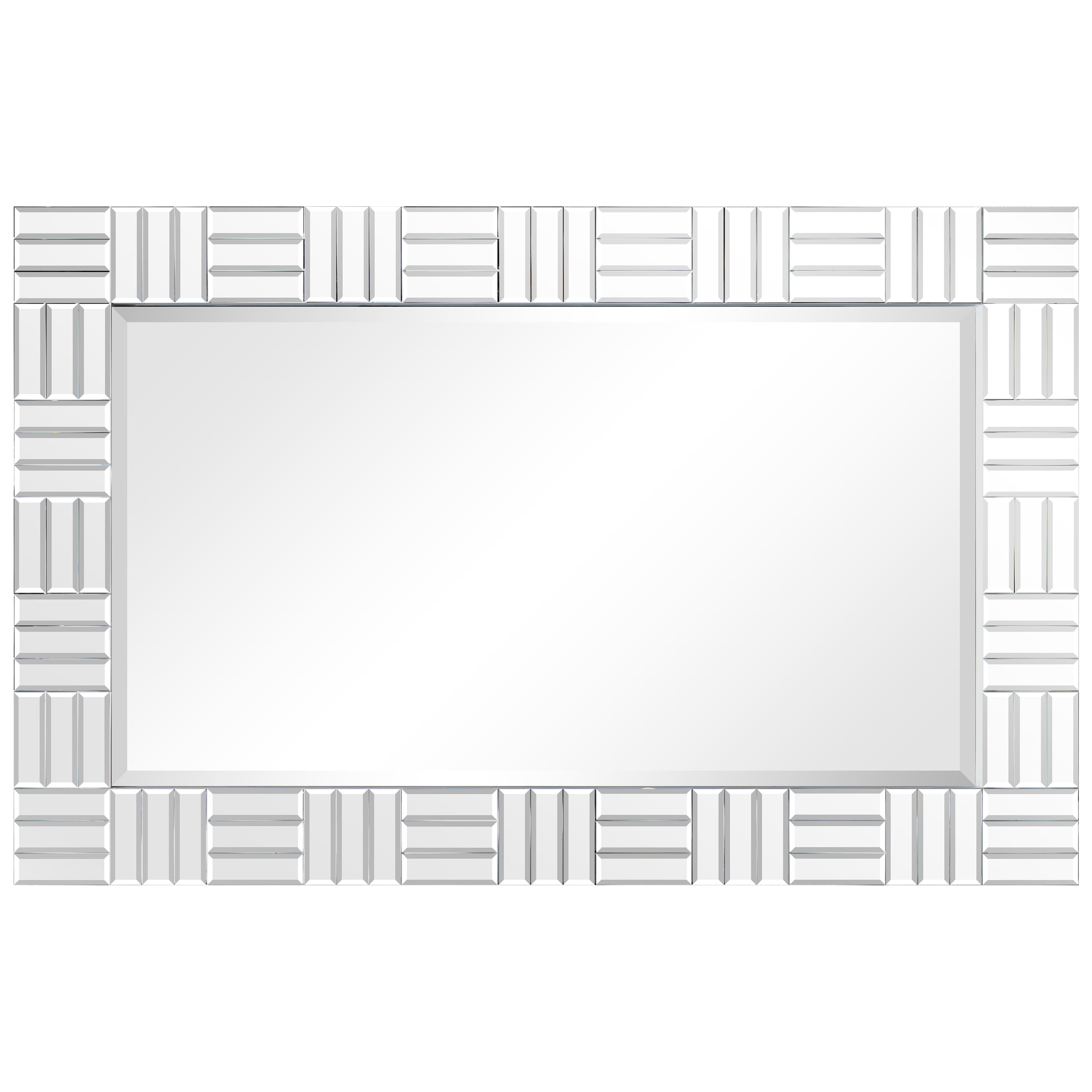 Subway Tile Chromatic Rectangular Beveled Framed Wall Mirror