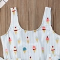 thumbnail image 2 of Seyurigaoka Baby Girls Summer Sleeveless Swimsuit Ice Cream Print Double Bow Ruffle Swimwear, 2 of 5