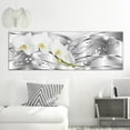 thumbnail image 2 of Tiptophomedecor Glamour Canvas Wall Art - Flowering Narrow Silver - Stretched & Framed Ready To Hang Art, 2 of 3