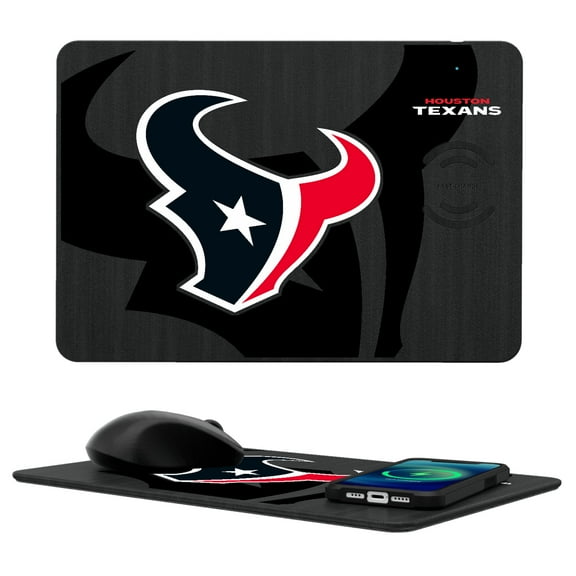 Keyscaper Houston Texans 15W Fast Wireless Charger and Mouse Pad