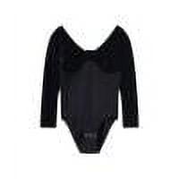 Wancir Long Sleeve Leotards for Girls Velvet Ballet Gymnastics Dancewear Bodysuit Outfit