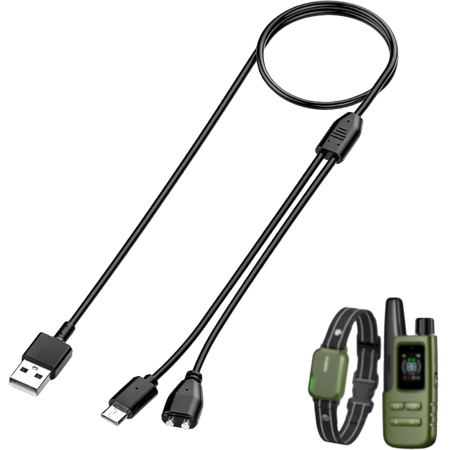 Dog Shock Collar Charger Replacement for Jugbow/Delupet/Yawpet Training Collar 2-in-1 USB C and Magnetic Charging Cable for Dog