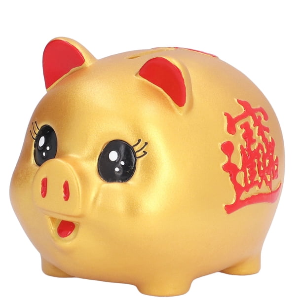 Alcancía con forma de cerdo de dibujos animados, caja de ahorro de monedas anticaída para niños, regalo, decoración del hogar, almacenamiento de monedas, tamaño pequeño mini (200 piezas de almace