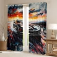 Castle Fairy Black Race Car Black Out Curtains for Boys, Speed Blur ...