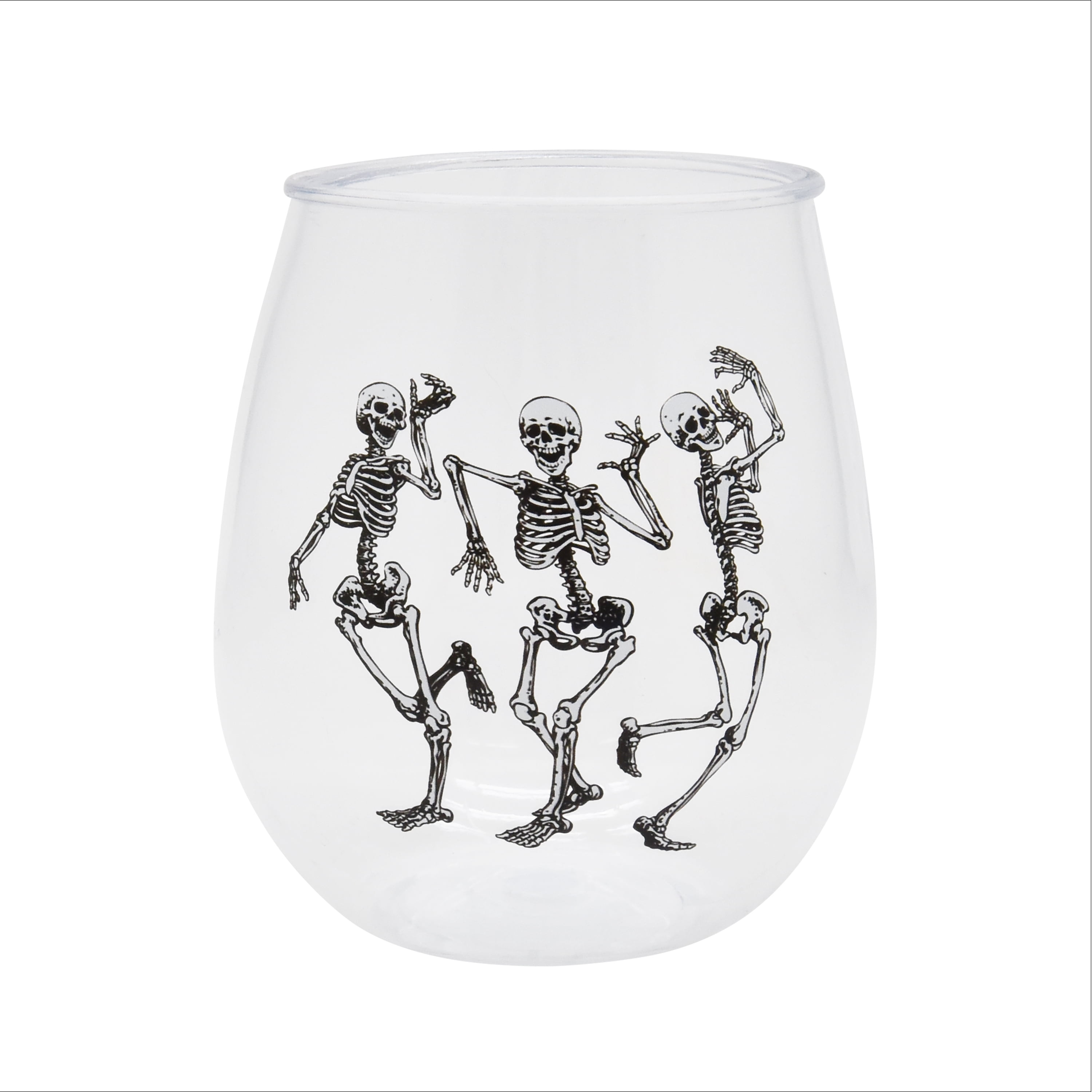 Dancing Skeleton Beer Can Cup, Skeleton Fall Personalized Clear Glass –  Simply Perfect Designs