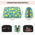 thumbnail image 2 of blue Lemon Makeup Bag, Large Capacity Travel Cosmetic Bag for Women Girls- Travel Toiletry Bag Leather Portable Waterproof Makeup Case Organizer with Handle, 2 of 4