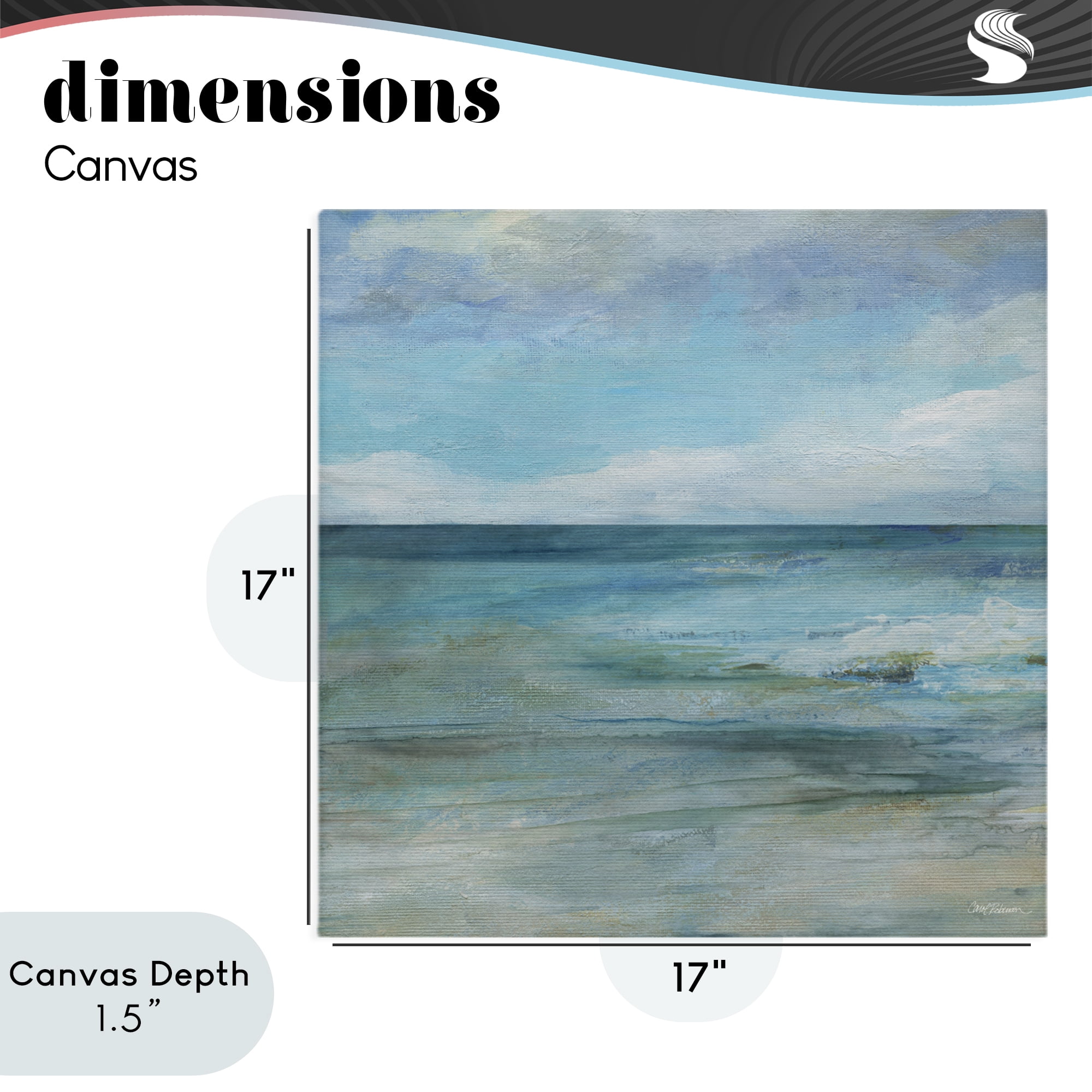 Stupell Industries Aqua Ocean Horizon Abstract Canvas Wall Art, design by Carol Robinson