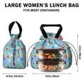 thumbnail image 5 of Pioneer Flower Floral Print Pattern Drawstring Lunch Bag Women - Drawstring Lunch Bag Insulated for Work Office - Stain-Resistant Large Lunchbags for Women with Multi-Pockets, 5 of 6