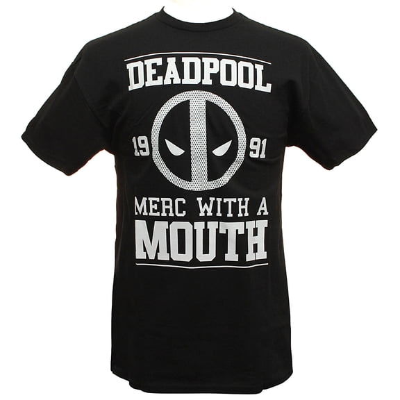 Deadpool (Marvel) Mens T-Shirt - Merc With a Mouth 1991 White Print (2X-Large)