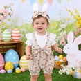thumbnail image 2 of Easter Outfit Toddler Girl Short Sleeve Cute Print Bodysuit and Headband Set Girls Summer Clothes Baby Girl 12-18 Months Outfits, 2 of 6