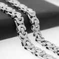 thumbnail image 5 of QQTDFG 6/8/11mm Men's Silver Flat Byzantine Chain Necklace or Bracelet Stainless Steel-Silver-8mm-8.5inch bracelet, 5 of 6