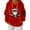 Watermelon Red, variant on Women's Loose and Comfortable Drawstring V-Neck Long Sleeved Christmas Print Hoodie for Holiday Season and Casual Fashion Wear,Red,L