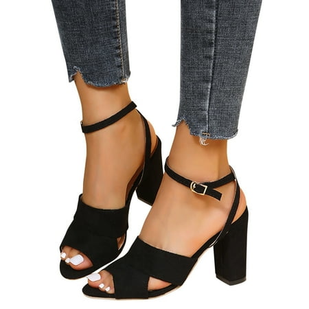 

new home gifts for home Toeknob Women s Fashion Laceup Casual High Shoes Sandals Breathable Heels Women s Sandals suede Black