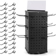 thumbnail image 1 of Rotating Pegboard Display Stand With 24 Hooks - Metal Spinning Peg Board Displays, Stands for Retail, Vendors, Selling & Shows - 4-Sided Craft Rack Organizer for Products, Accessories, Jewelry, 1 of 8