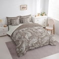 thumbnail image 3 of Homewish Hippie Paisley 7-Piece Reversible Queen Comforter Set for Teens, Bohemian Style, 3 of 8