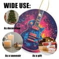 thumbnail image 3 of Funny Christmas Ornament,Round Design Featuring Rock Guitar,Xmas Round Ceramic Pendant, 3 of 6