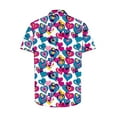 thumbnail image 4 of ZCFZJW Valentines Day Tops for Men Trendy Short Sleeve Love Heart Pattern Print Beach Hawaiain Aloha T-Shirts Casual Graphic Holiday Tees Tops Multicolor#08 XXXXL, 4 of 5
