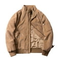 thumbnail image 2 of Ikevan Men'S Autumn and Winter Loose Casual Corduroy Retro Jacket Khaki 12(XXL), 2 of 6