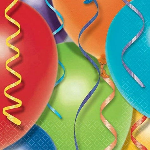 Balloon Celebration Streamers Classic Birthday Party Paper Luncheon Napkins