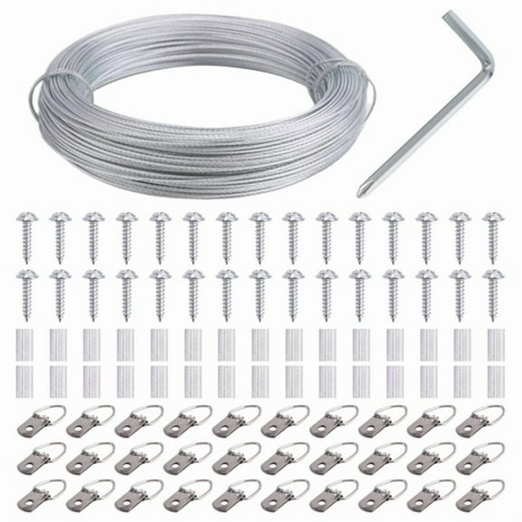 100 Pcs Picture Hanging Wire Kit, 100 Feet Heavy Duty Wire Picture Hanging for Photo Mirror Frame Artwork