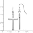 thumbnail image 3 of 14K White Gold Hollow Cross Dangle Earrings (43 X 15) Made In Indonesia tf503, 3 of 5