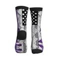 thumbnail image 2 of Athletic Socks Pancreatic Cancer Awareness Flag Sport Running Calf Socks Crew Socks for Men Women, 2 of 7