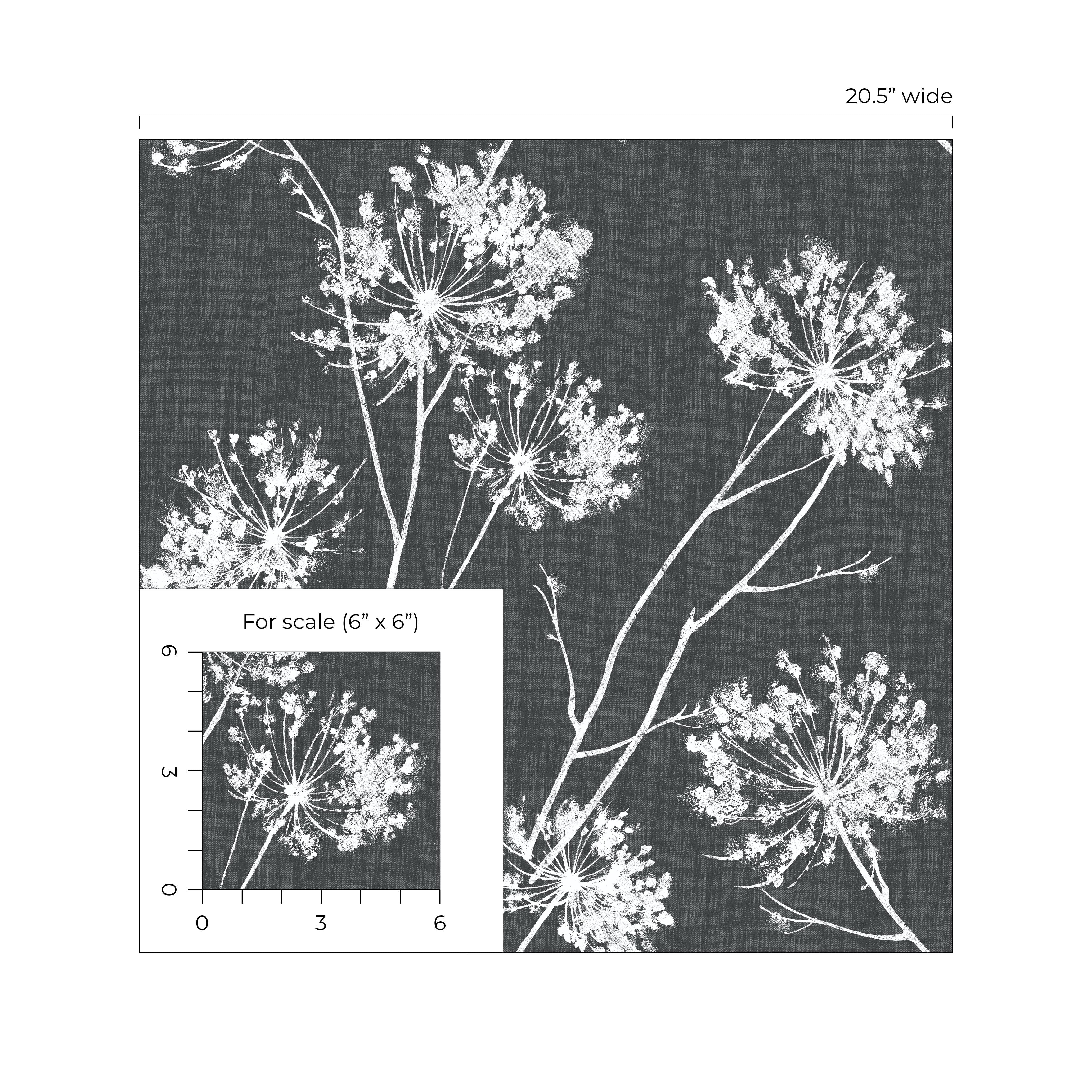 Seabrook Designs Charcoal One O'Clock Prepasted Wallpaper - 20.5 in. W x 33 ft. Roll