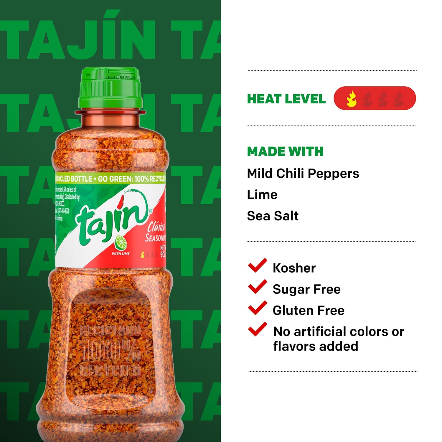 Tajin Clasico Seasoning, Chili Lime Seasoning, 9 oz