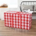 thumbnail image 5 of Tuvgenk Wreath Storage Container Holiday Wreath Storage Bag Checkered Red 32x24x8 inch Plastic Dust Bag, 5 of 7